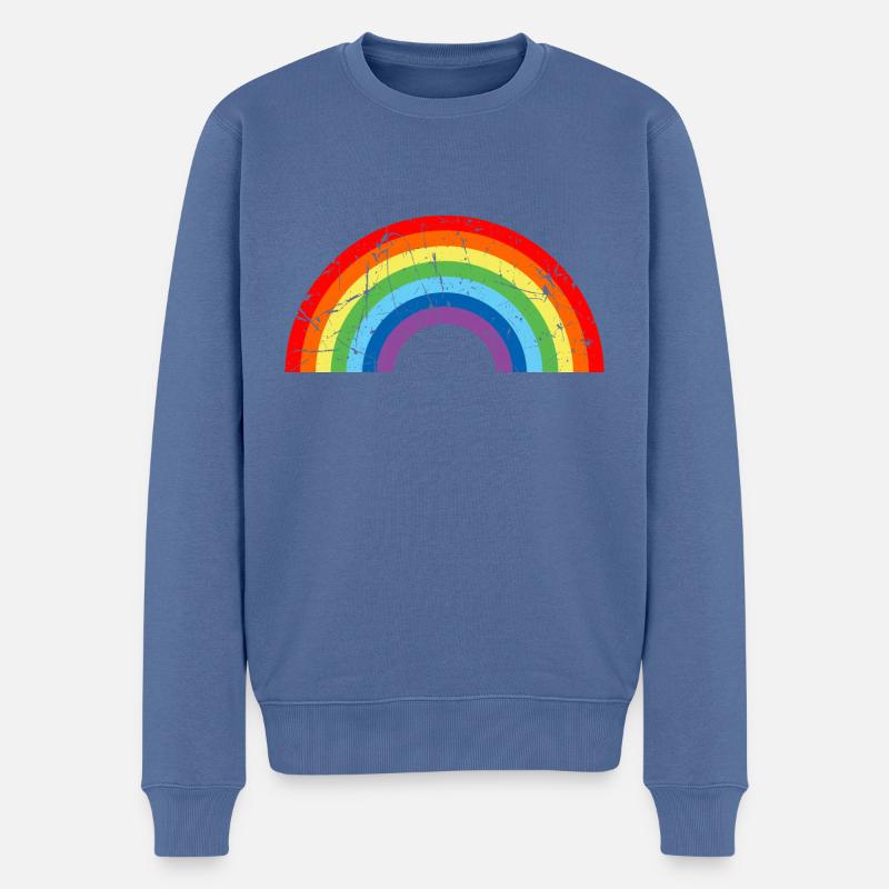 Regenbogen LGBTQ+ Pride Month stolz Rainbow - Männer Premium Bio Pullover - Taubenblau
