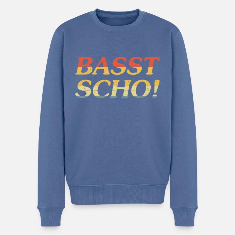 Basst Scho! - Männer Premium Bio Pullover - Taubenblau