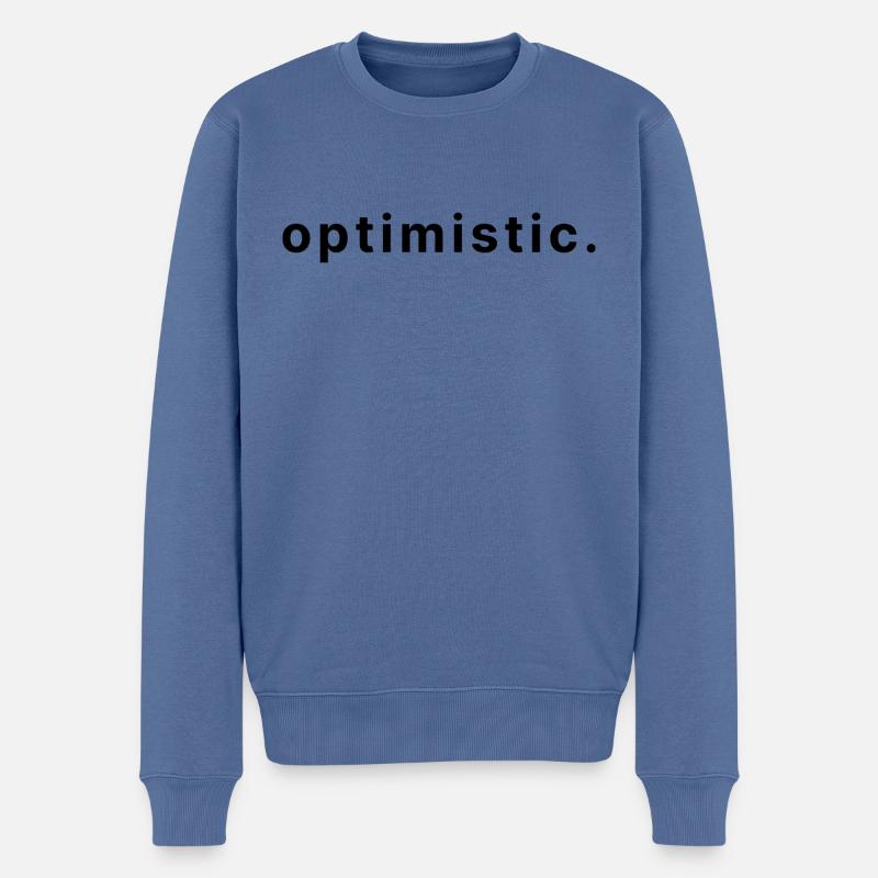 optimistic. - Männer Premium Bio Pullover - Taubenblau