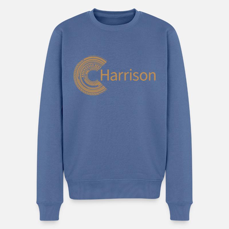 Für Harrison - Männer Premium Bio Pullover - Taubenblau