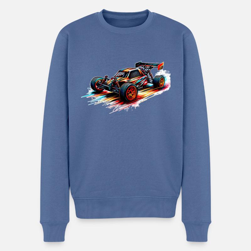 RC-Buggy - Farbsplash - Männer Premium Bio Pullover - Taubenblau