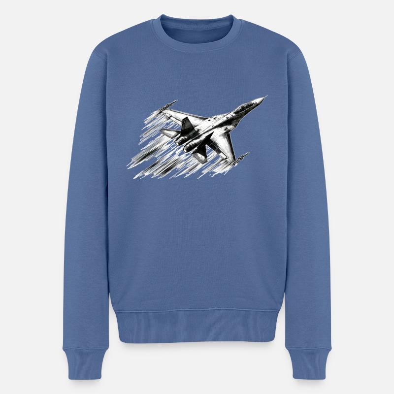 Combattant - Pull Premium bio Homme - bleu pigeon