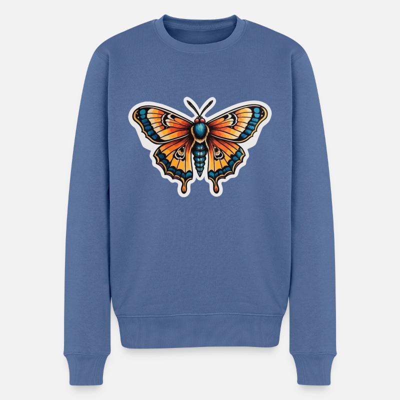 Motte Neo Traditional - Männer Premium Bio Pullover - Taubenblau