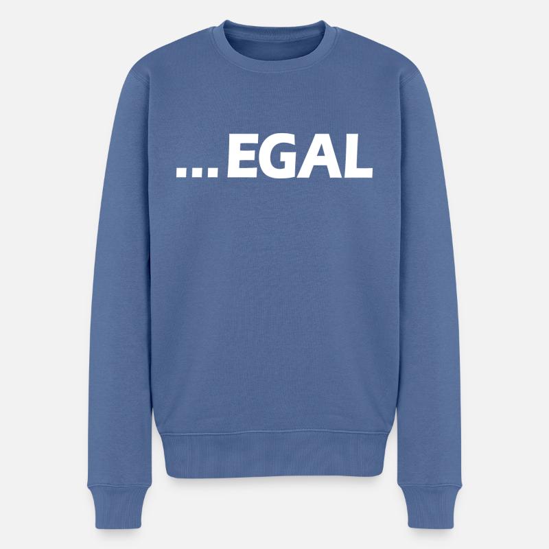 ... EGAL - Männer Premium Bio Pullover - Taubenblau