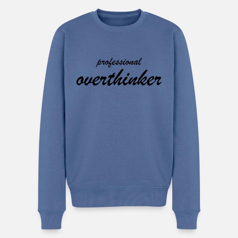 PROFESSIONAL OVERTHINKER - Männer Premium Bio Pullover - Taubenblau