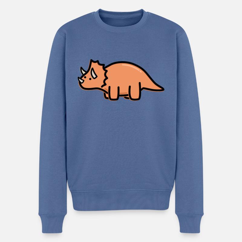 Niedliche Triceratops - Männer Premium Bio Pullover - Taubenblau