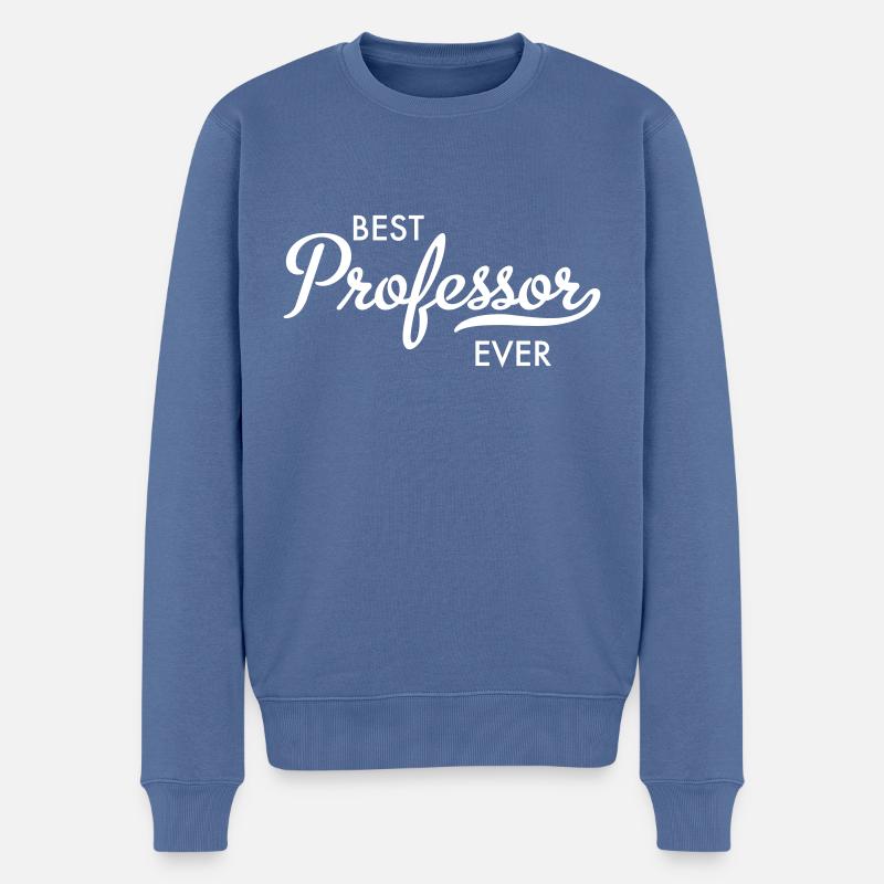 professeur - Pull Premium bio Homme - bleu pigeon