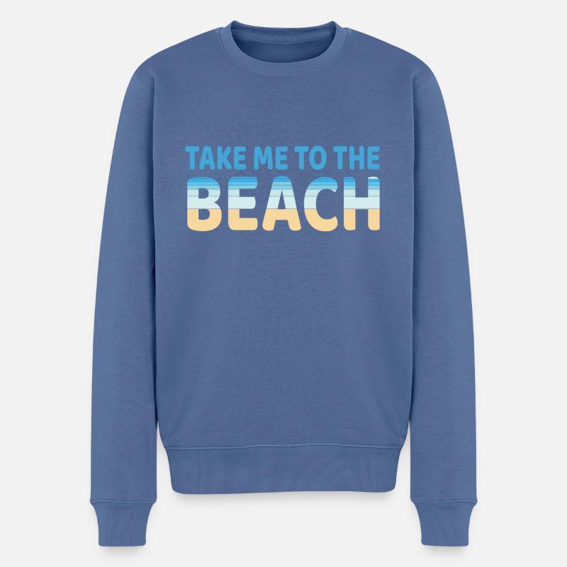 Strand - Männer Premium Bio Pullover - Taubenblau