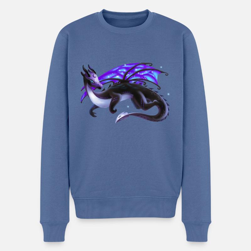 Magischer Nacht Drache - Drachen der Elemente - Männer Premium Bio Pullover - Taubenblau