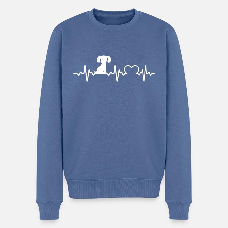 Dog Hund - Männer Premium Bio Pullover - Taubenblau