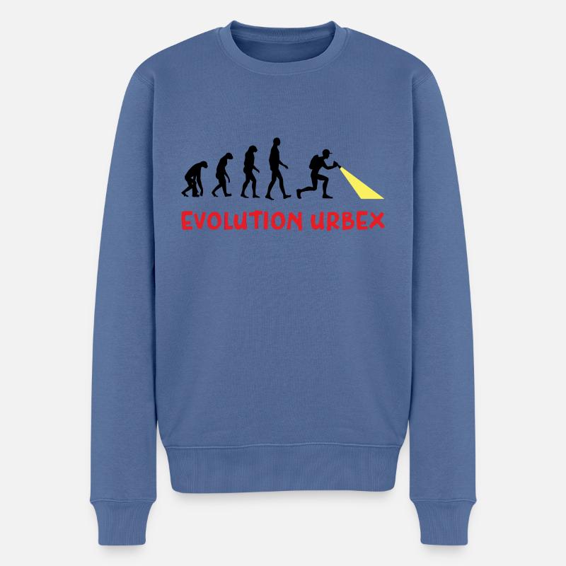 Evolution Urbex - Pull Premium bio Homme - bleu pigeon