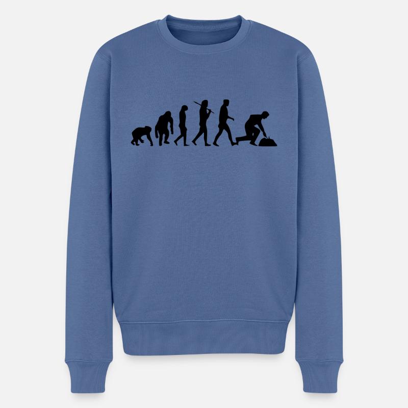 Spargelernte Spargel Erntehelfer Evolution - Männer Premium Bio Pullover - Taubenblau