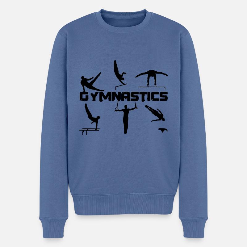 Männer Turnen, Turner - Men's Gymnastics - Männer Premium Bio Pullover - Taubenblau