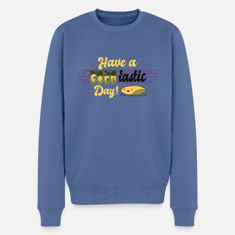HABEN SIE EINEN KORNTASTISCHEN TAG - Männer Premium Bio Pullover - Taubenblau