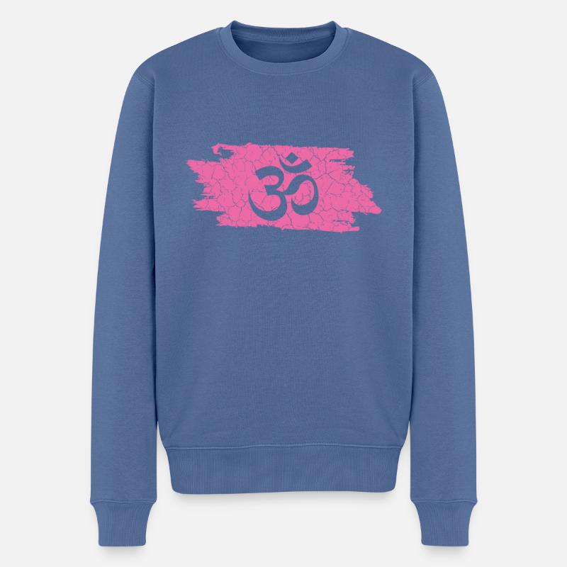 Yoga Om Namaste - Männer Premium Bio Pullover - Taubenblau