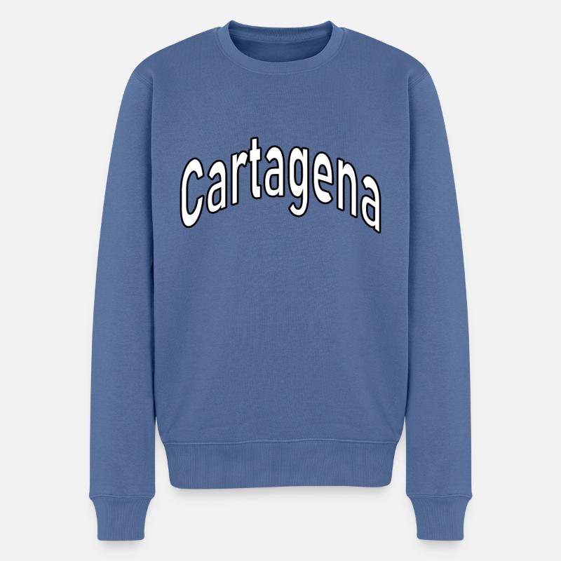 Carthagène - Pull Premium bio Homme - bleu pigeon