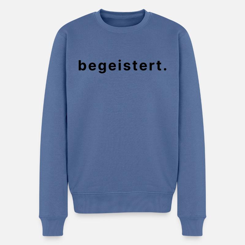 begeistert. - Männer Premium Bio Pullover - Taubenblau