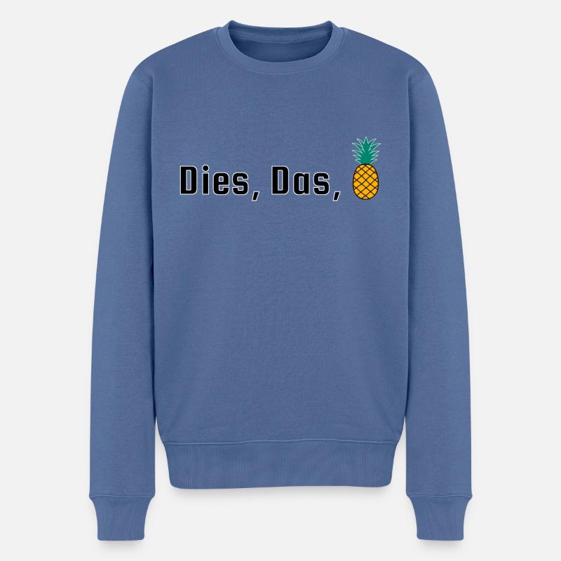 Ceci, cela, ananas - Pull Premium bio Homme - bleu pigeon