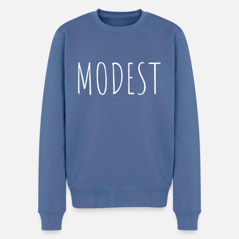modest - Männer Premium Bio Pullover - Taubenblau