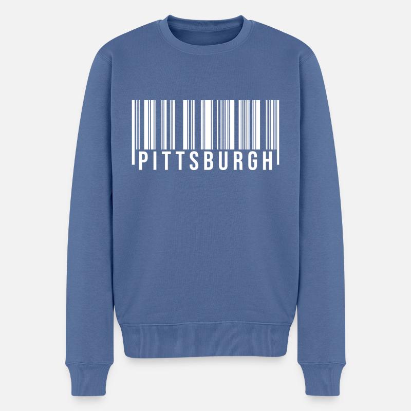 Code-barres Pittsburgh - Pull Premium bio Homme - bleu pigeon