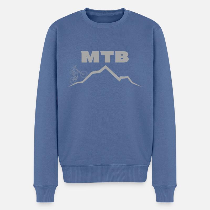 MTB Mountainbike Fahrrad Geschenk Geschenkidee - Männer Premium Bio Pullover - Taubenblau