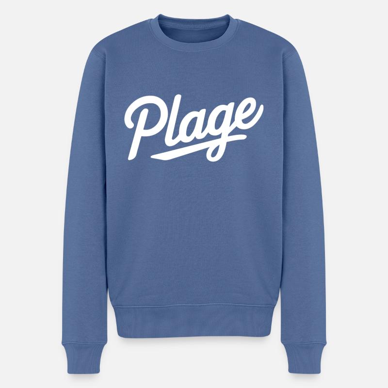 Plage - Pull Premium bio Homme - bleu pigeon