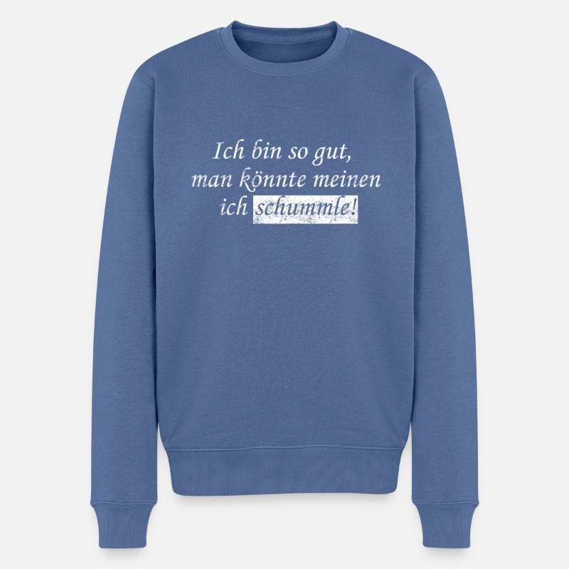 Schummeln - Männer Premium Bio Pullover - Taubenblau