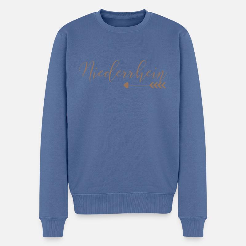 Niederrhein - Männer Premium Bio Pullover - Taubenblau