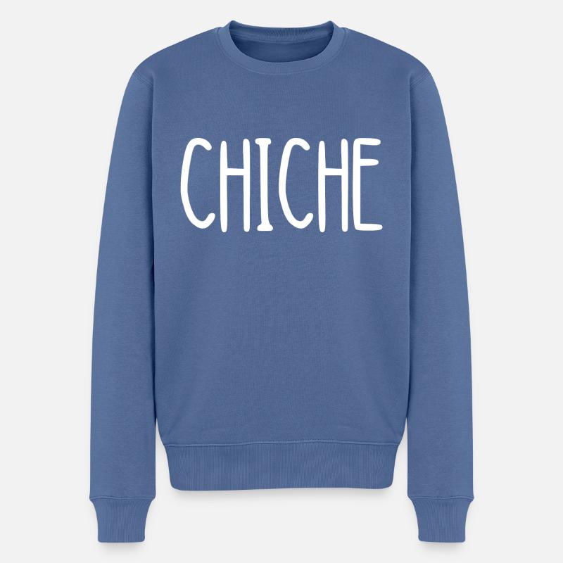 chiche - Pull Premium bio Homme - bleu pigeon