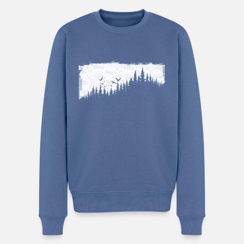 Wald - Männer Premium Bio Pullover - Taubenblau