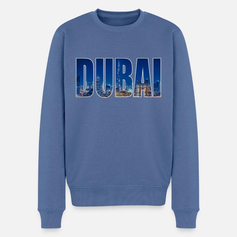 dubai - Männer Premium Bio Pullover - Taubenblau