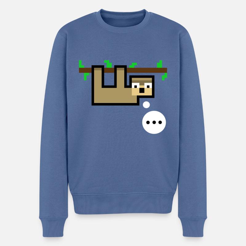 Faultier ist sprachlos - Männer Premium Bio Pullover - Taubenblau