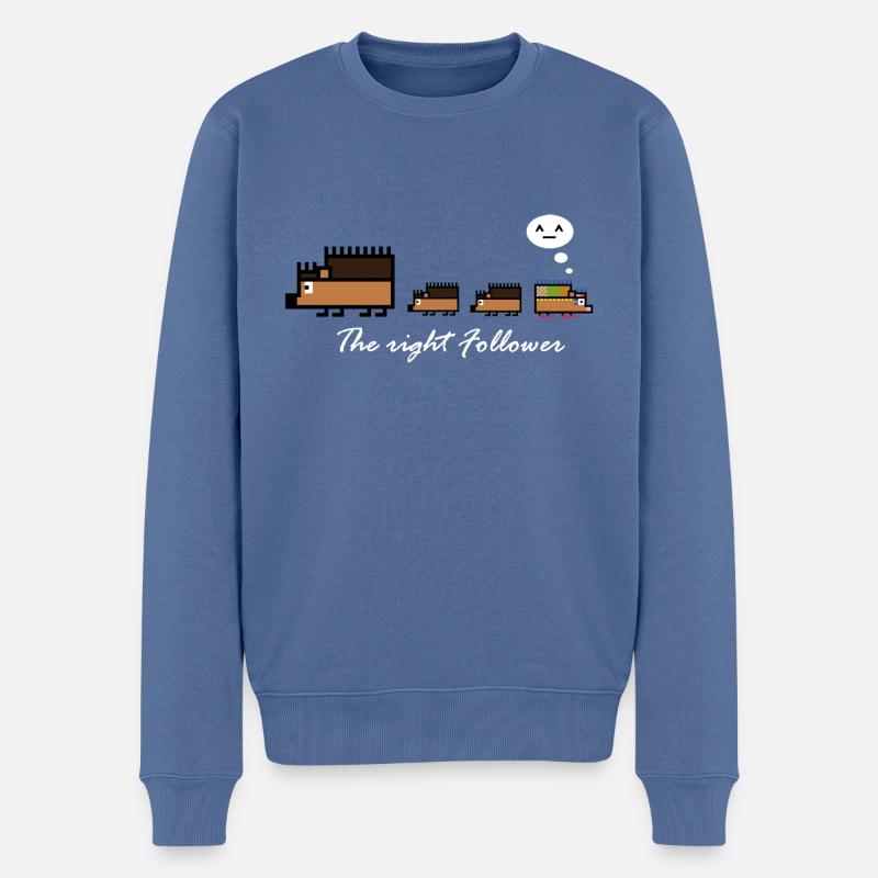 Igel-Follower - Männer Premium Bio Pullover - Taubenblau