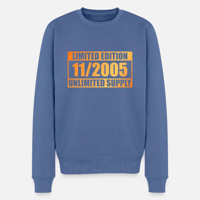 18. Geburtstag Limited Edition - ꝏ Supply 11/2005 - Männer Premium Bio Pullover - Taubenblau