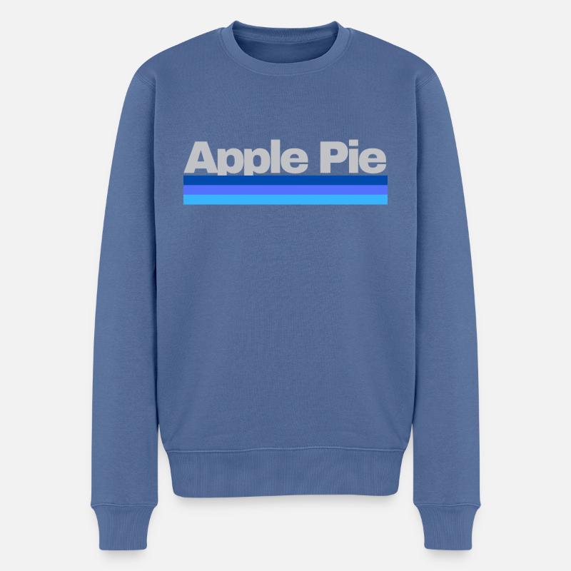 Graue Schrift - Männer Premium Bio Pullover - Taubenblau