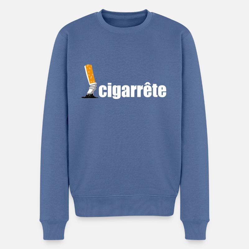 cigarette écrasée - Pull Premium bio Homme - bleu pigeon