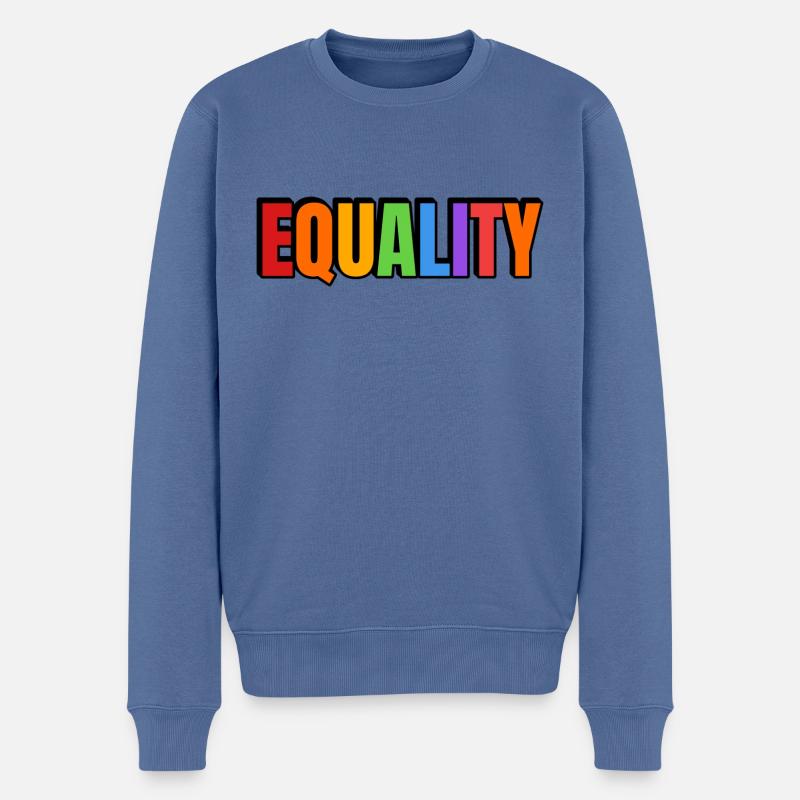 EQUALITY Regenbogen - Männer Premium Bio Pullover - Taubenblau