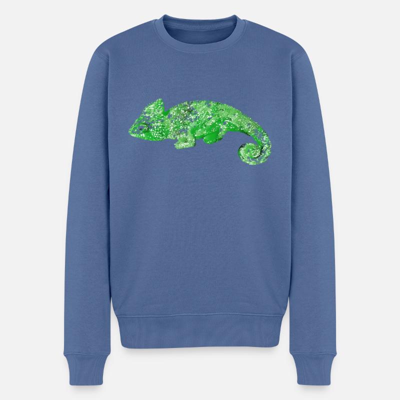 Caméléon dans un design incomparable - Pull Premium bio Homme - bleu pigeon
