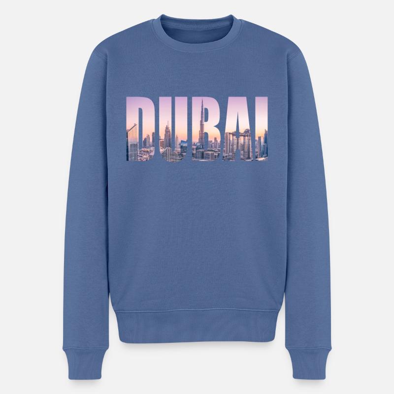 dubai - Männer Premium Bio Pullover - Taubenblau