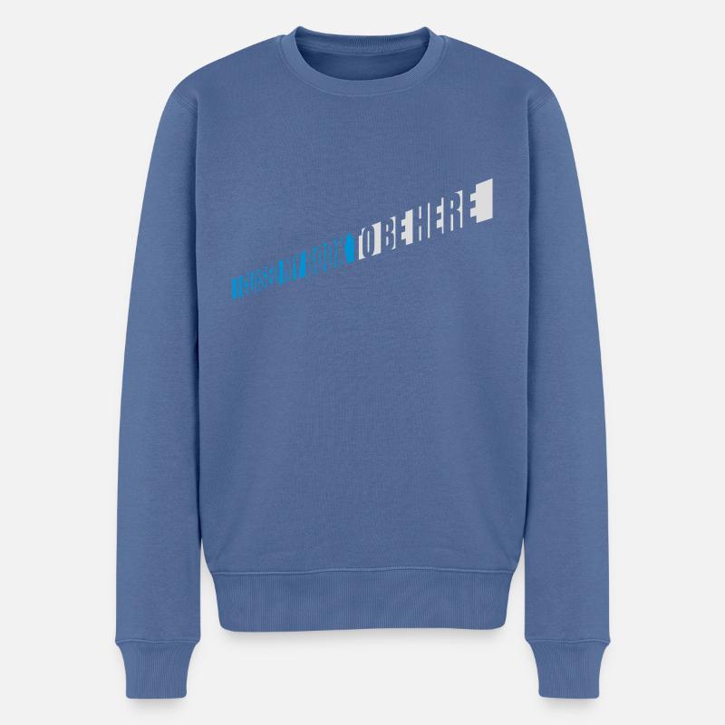 I closed my book - Männer Premium Bio Pullover - Taubenblau