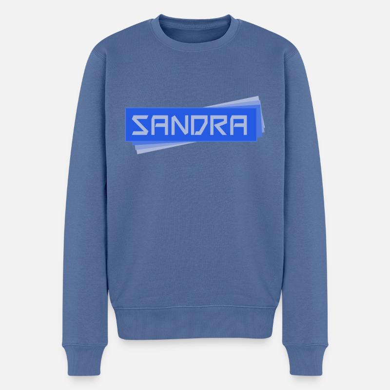 Sandra - Männer Premium Bio Pullover - Taubenblau