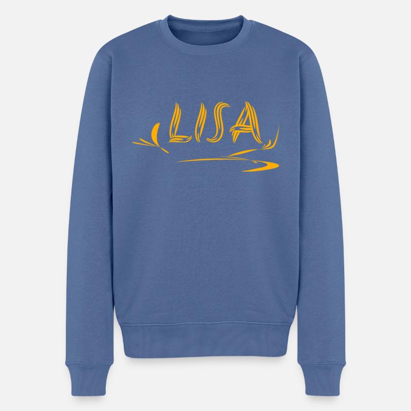 Lisa - Männer Premium Bio Pullover - Taubenblau