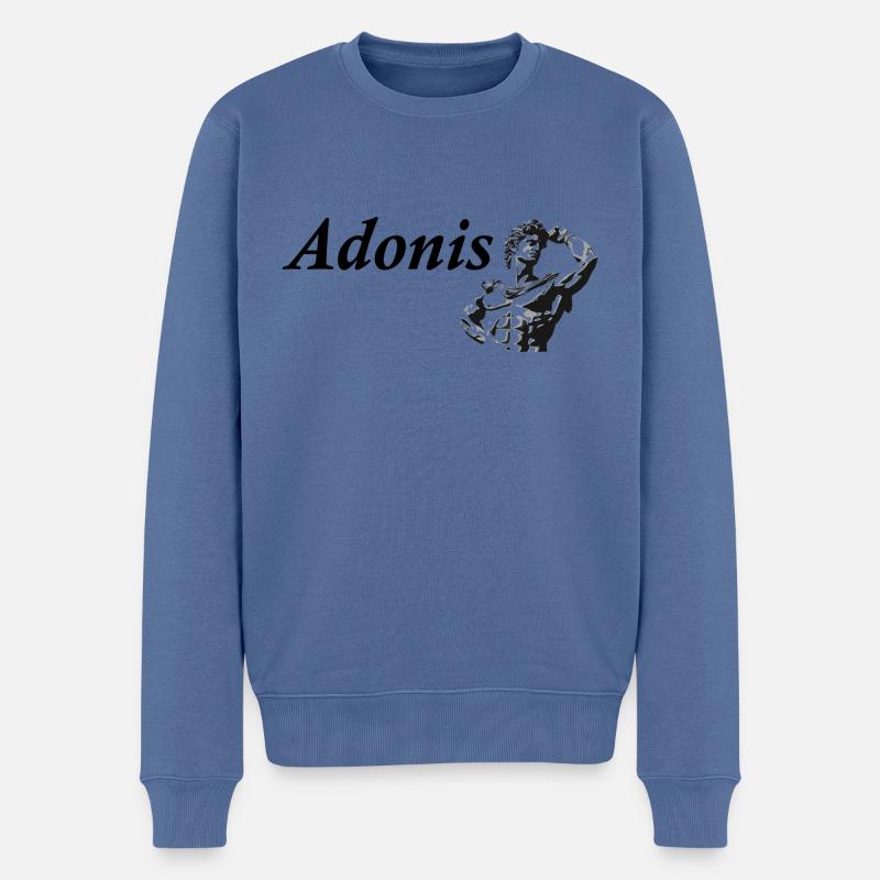 Adonis - Männer Premium Bio Pullover - Taubenblau