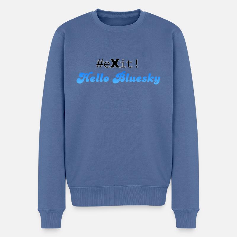 #eXit ! - Pull Premium bio Homme - bleu pigeon