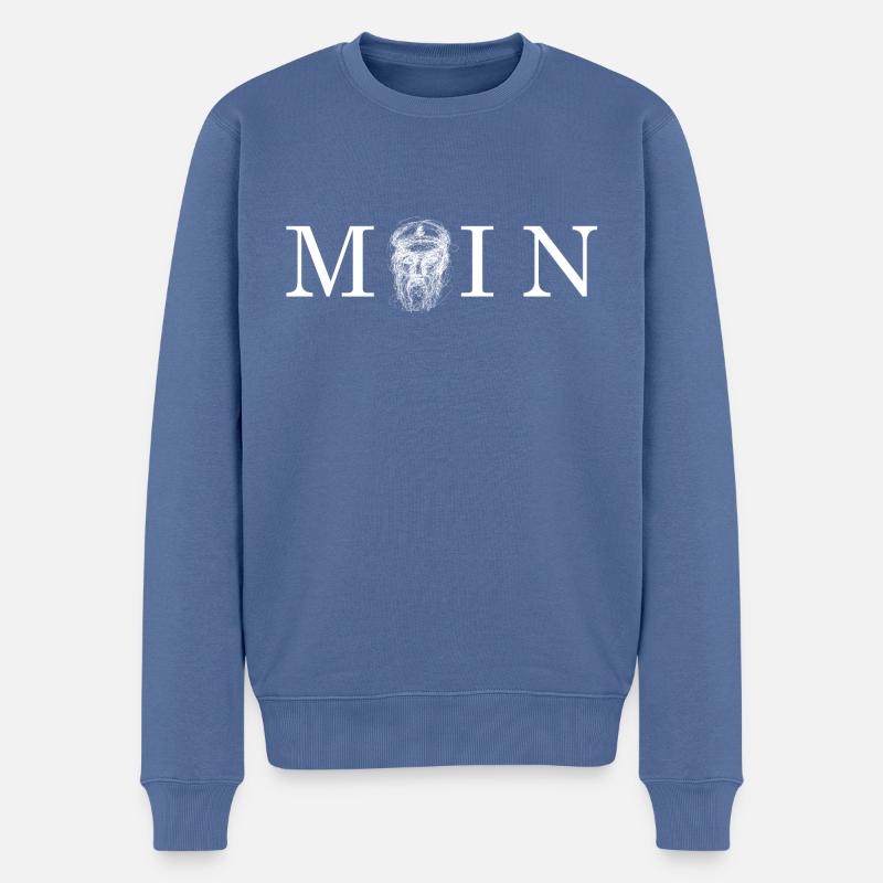 MOIN avec marinière, blanc - Pull Premium bio Homme - bleu pigeon