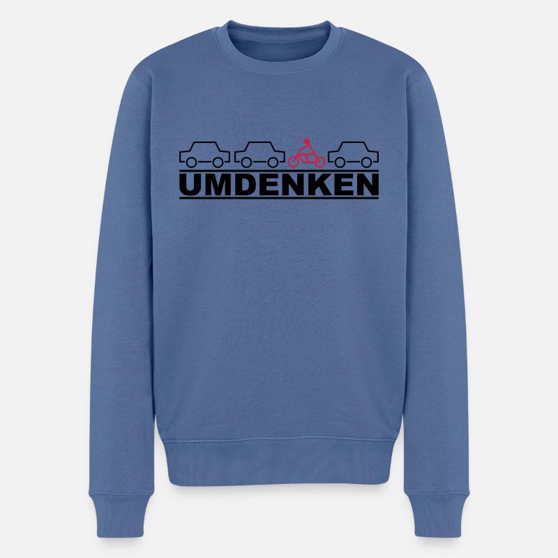 umdenken - Männer Premium Bio Pullover - Taubenblau