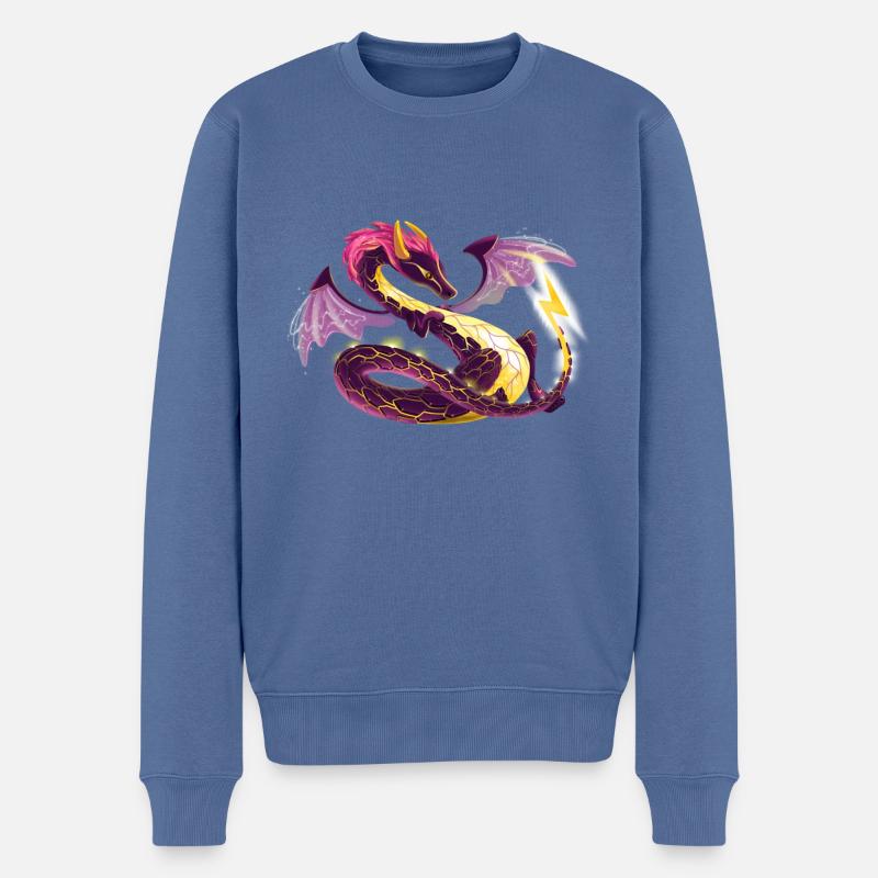 Magisk elektrisk drage - elementernes drage - Økologisk premium-sweatshirt til mænd - dueblå