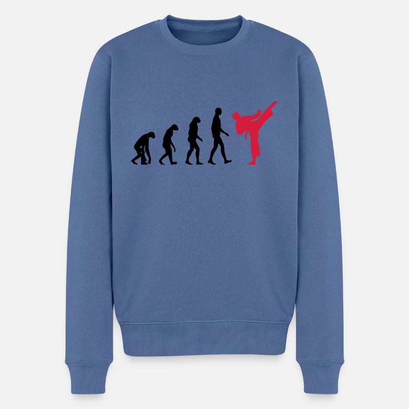 Karate - Evolution - Männer Premium Bio Pullover - Taubenblau