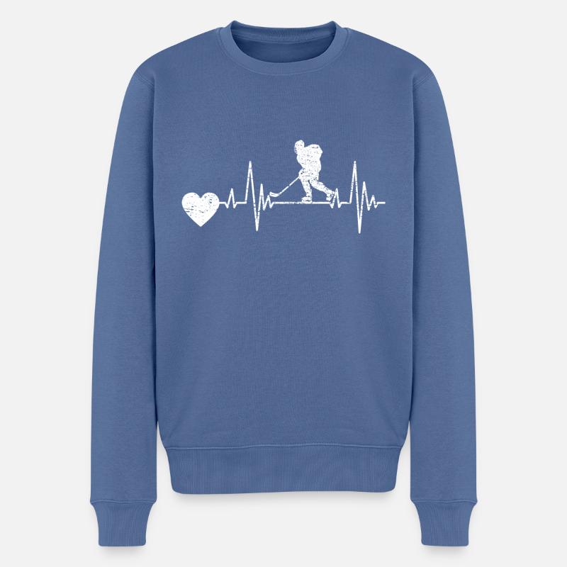 Eishockeyspieler Eishockey Eishockeyteam Hockeyfan - Männer Premium Bio Pullover - Taubenblau