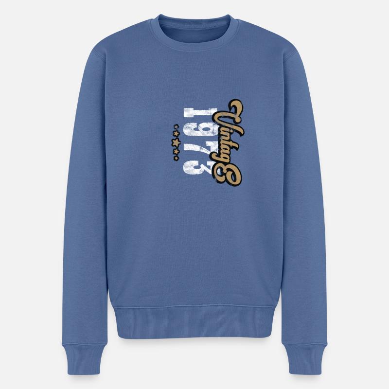 Vintage 1973 - Männer Premium Bio Pullover - Taubenblau
